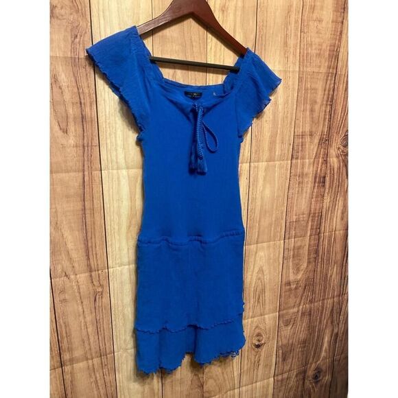 KOBI HALPERIN L Darcie Mini Dress cobalt Blue Silk blend Flowy Boho Chic - Picture 3 of 10